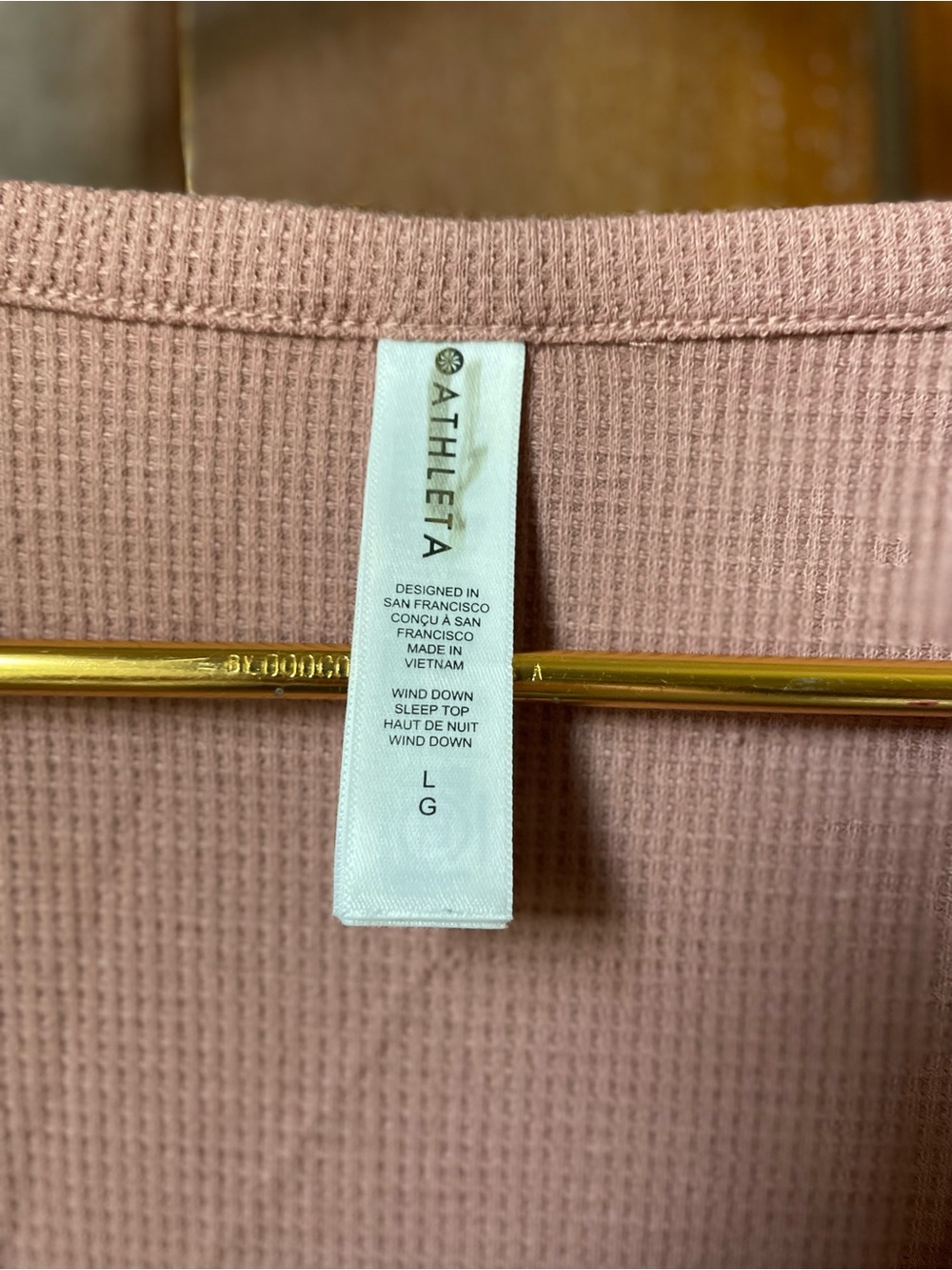 Fabletics women's large long sleeve pink henley top - Picture 4 of 6